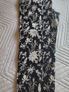 Philosophy Black Pants with White Floral Print